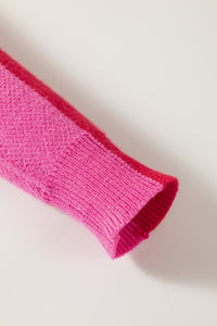 Flower Color Block Round Neck Sweater Trandify Deal