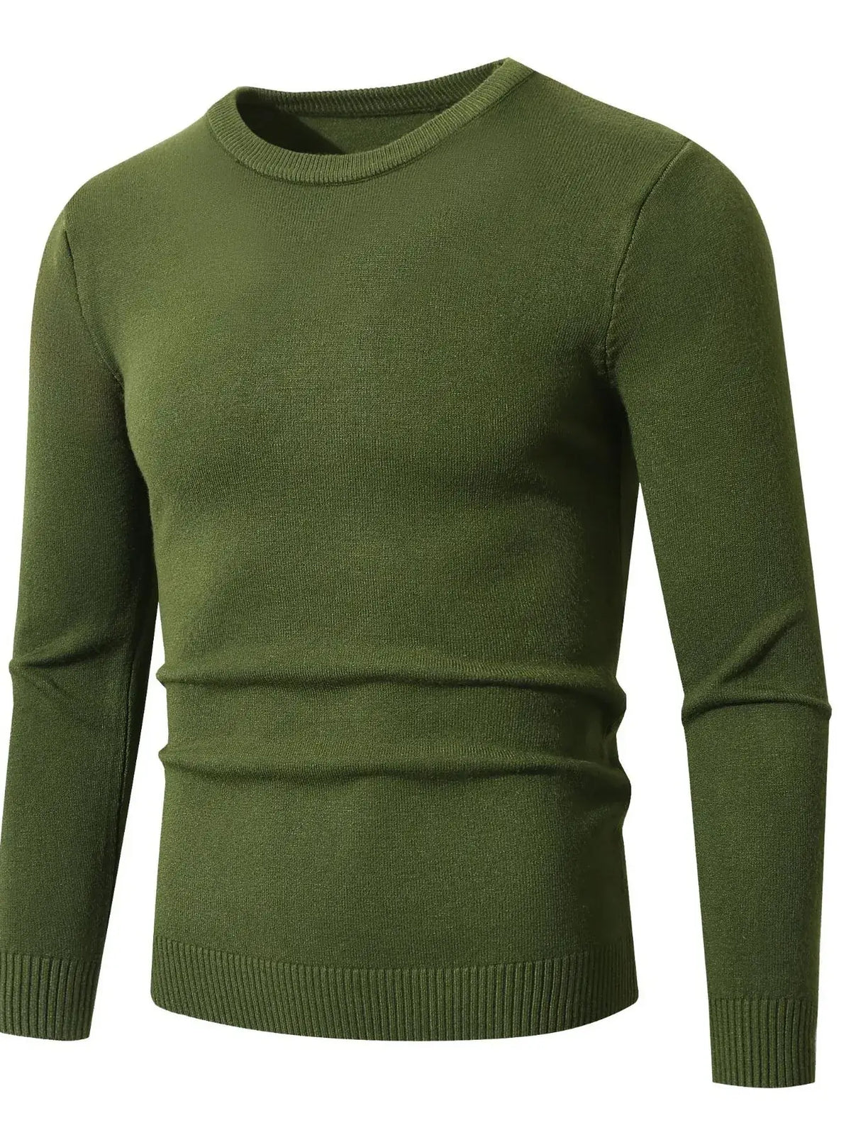 Plus size men's ribbed hem sweater – long sleeve cozy pullover for big & tall