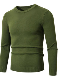Plus size men's ribbed hem sweater – long sleeve cozy pullover for big & tall
