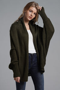 Open Front Batwing Sleeve Cardigan Trandify Deal