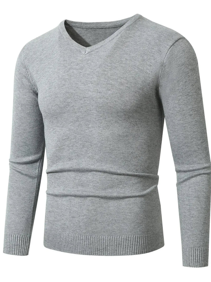 Plus size men's ribbed hem sweater – long sleeve cozy pullover for big & tall