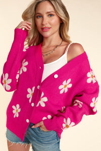 Haptics Full Size Daisy Floral Button Down Long Sleeve Cardigan Trandify deal