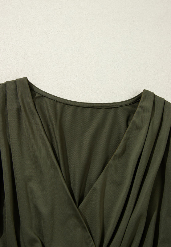 Ruched Surplice Long Sleeve Bodysuit Trandify Deal