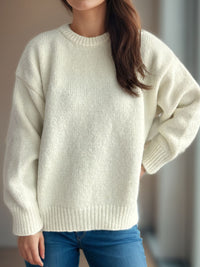 Round Neck Long Sleeve Sweater Trandify Deal