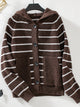 Striped Button Up Long Sleeve Hooded Cardigan Trandify Deal