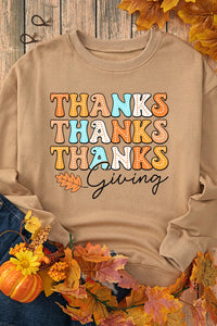 THANKSGIVING Round Neck Dropped Shoulder Sweatshirt Trandify Deal