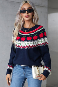 Angel Wings Graphic Round Neck Long Sleeve Sweater Trandify Deal