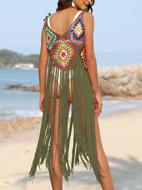 Fringe Spaghetti Strap Cover-Up Trandify deal