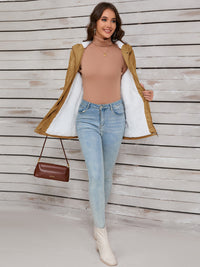 Drawstring Long Sleeve Hooded Jacket Trandify Deal