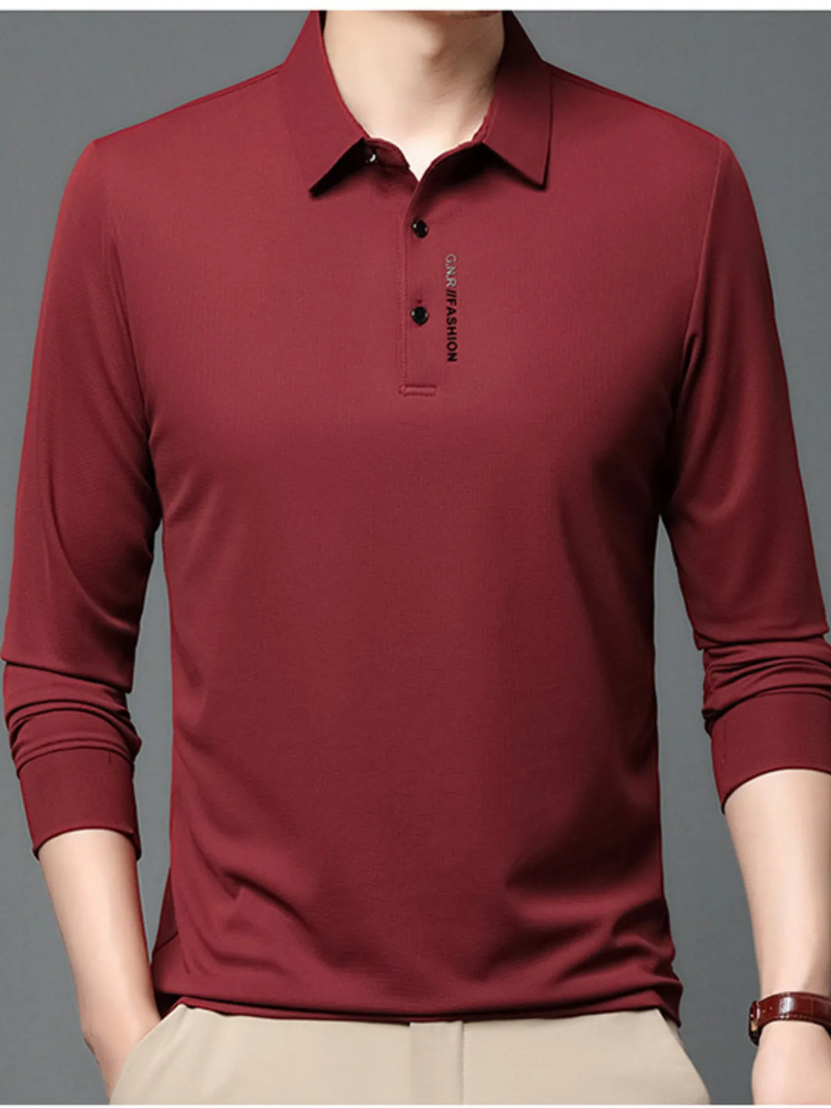 Men’s Plus Size Long Sleeve Polo Shirt – Classic Collar for Big & Tall Men – Business Casual Workwear