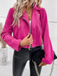 Women's Faux Leather Moto Jacket - Biker Style Zip Detail