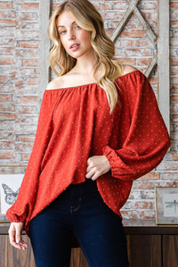 Heimish Full Size Swiss Dot Off Shoulder Top Trandify Deal
