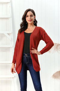 Open Front Long Sleeve Cardigan Trandify Deal