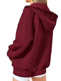 Women's Zip Up Hoodie - Oversized Cropped Style