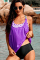 Scoop Neck Wide Strap Tankini Set Trandify deal