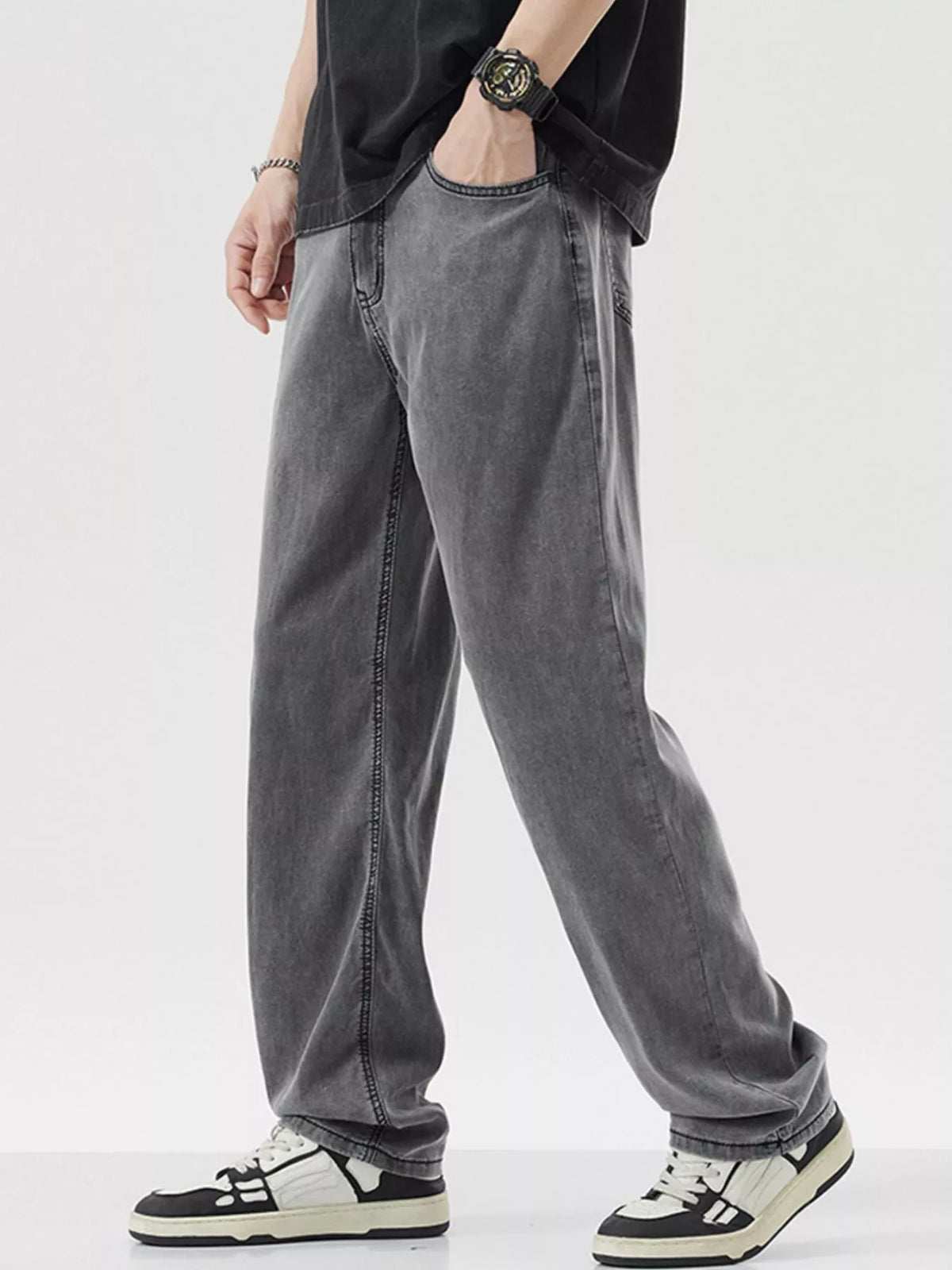 Men's Wide Leg Jeans | 70s Retro Style | Comfort Stretch