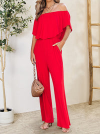 Women’s Ruffled Off-Shoulder Jumpsuit for Parties & Date Nights – TrandifyDeal