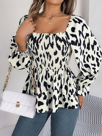 Square Neck Flounce Sleeve Blouse Trandify Deal