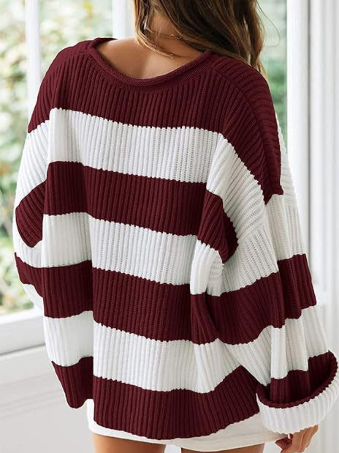 Round Neck Long Sleeve Sweater Trandify Deal