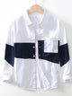 Men's Plus Size Color Block Button-Up Shirt – Trendy Casual Wear