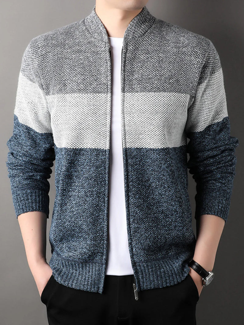 Trendy Men’s Color Block Sweater – Regular Fit & Comfortable Fabric