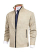 Men's Plus Size Zip Up Cardigan - Ribbed Hem & Pockets