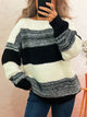 Women's Color Block Sweater | Casual Dropped Shoulder Pullover