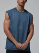 men’s slim fit round neck tank top cotton blend muscle tee blue