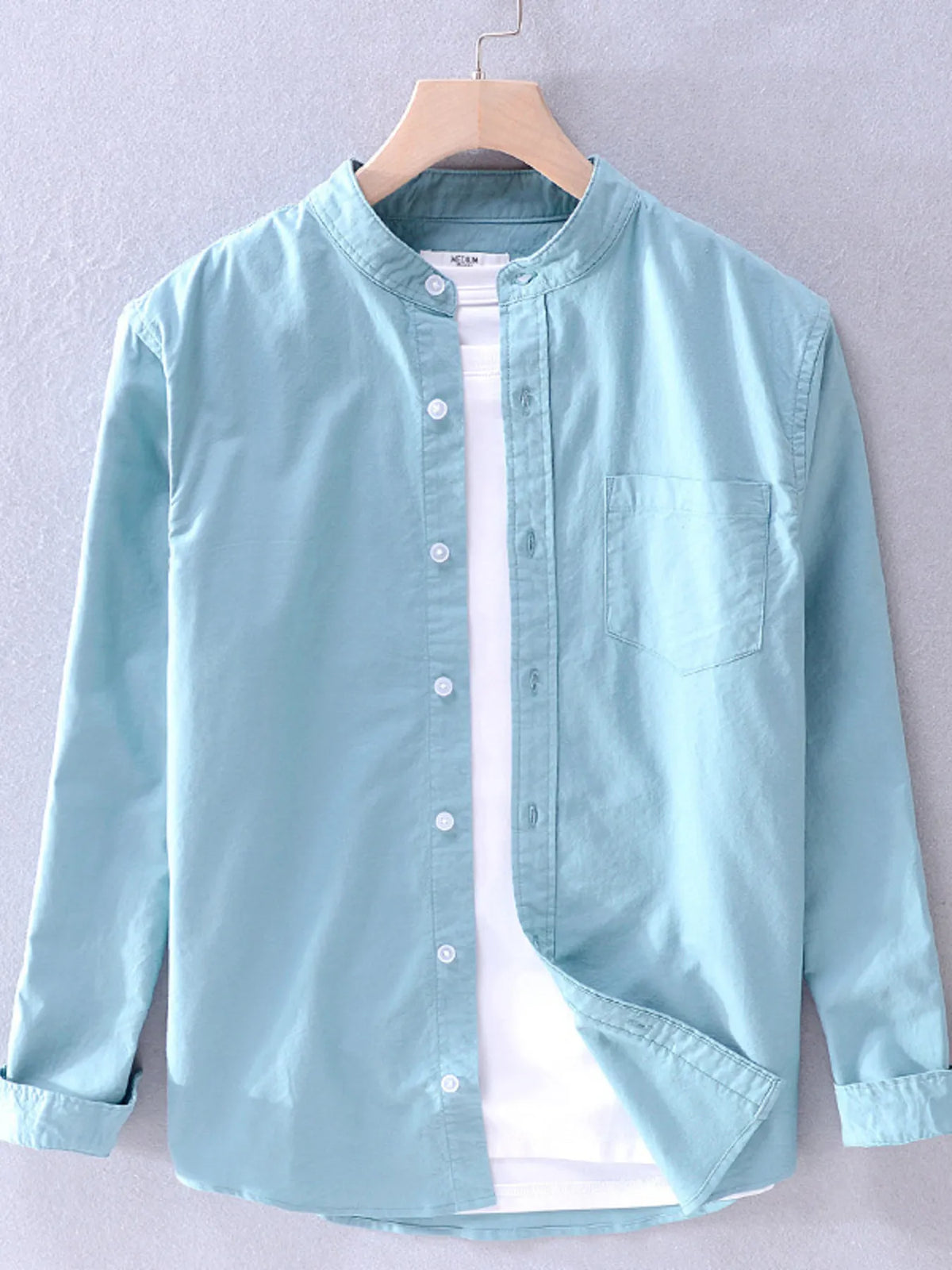 Plus size men’s button-up long sleeve shirt in slim fit for office and casual wear