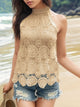 Lace Tied Mock Neck Tank Trandify deal