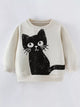 Kids Cat Sweatshirt - Cute Crewneck Pullover