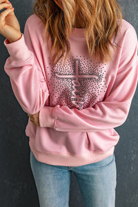 Graphic Round Neck Long Sleeve Sweatshirt Trandify Deal