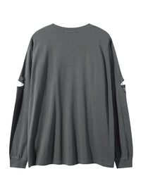 Men’s Distressed Vintage Tee – Soft Long Sleeve Crewneck | Free Shipping