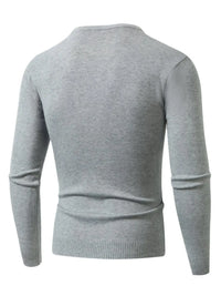 Plus size men's ribbed hem sweater – long sleeve cozy pullover for big & tall