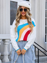 Angel wings Rainbow Round Neck Long Sleeve Sweater Trandify Deal