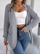 Chunky Knit Cardigan with Pockets - Open Front Women's Sweater
