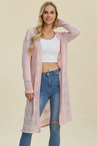 Double Take Full Size Open Front Longline Cardigan Trandify deal