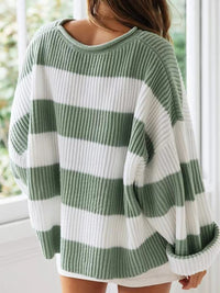 Round Neck Long Sleeve Sweater Trandify Deal