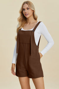 Double Take Full Size Texture Sleeveless Romper Trandify deal