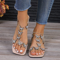 Rhinestone Butterfly Flat Sandals Trandify Deal