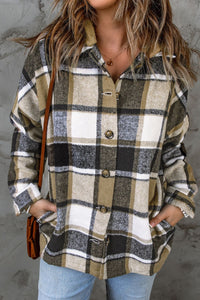 Plaid Button Up Hooded Shacket Trandify Deal