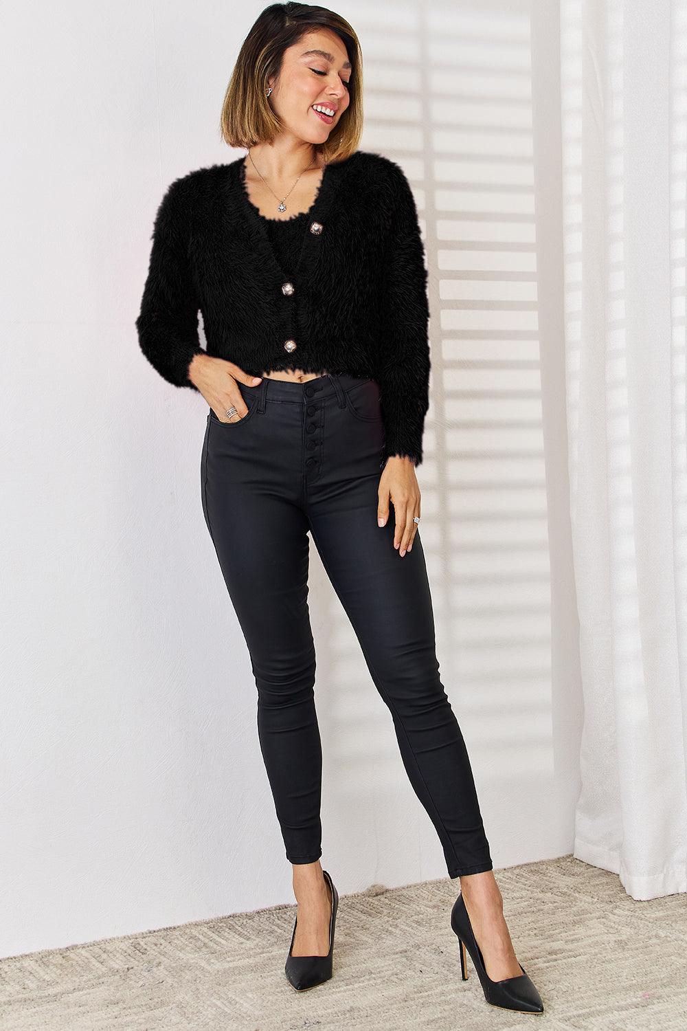 Scoop Neck Vest and Cardigan Sweater Set Trandify deal