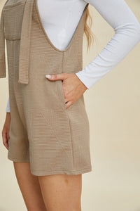 Double Take Full Size Texture Sleeveless Romper Trandify deal