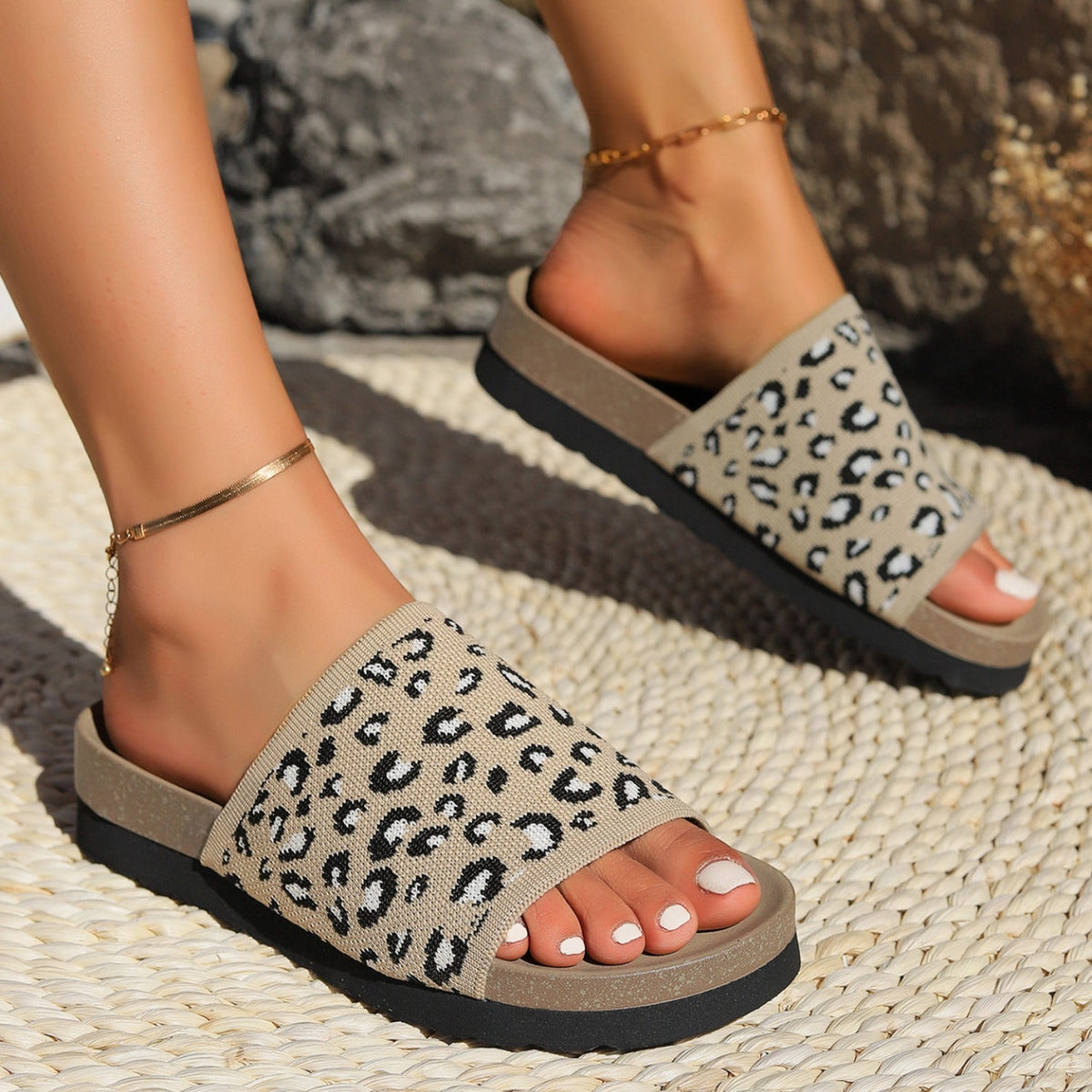 Leopard Open Toe Sandals Trandify Deal