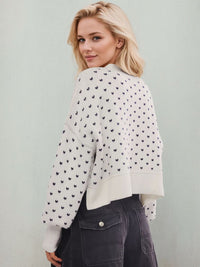 Slit Round Neck Long Sleeve Sweater Trandify Deal