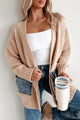Textured Knit Open Front Cardigan with Pockets