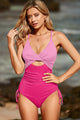Cutout V-Neck Spaghetti Strap One-Piece Swimwear Trandify deal
