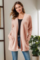 Cable-Knit Open Front Long Sleeve Cardigan Trandify Deal