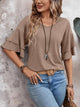V-Neck Half Sleeve Blouse - Trandify Deal