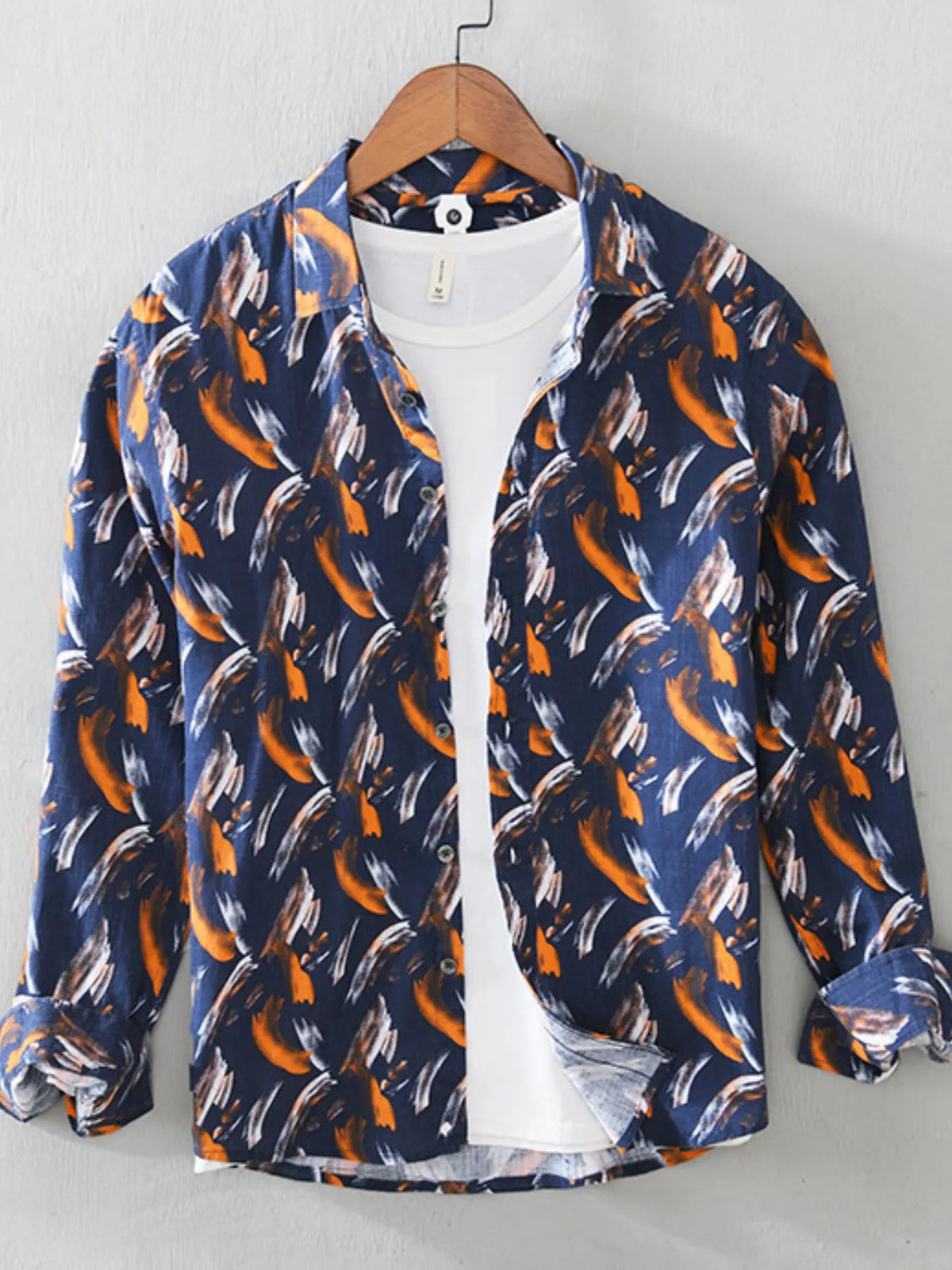 Men’s Plus Size Hawaiian Shirt – Tropical Floral Print Long Sleeve Button-Up for Big & Tall